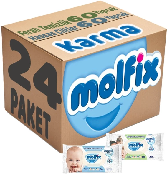 Molfix Islak Havlu Mendil İzotonik Karma 24 Lü Set (Ferah Temizlik-Hassas Cilt) ürün görseli 1