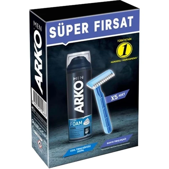 Arko Men Banyo 5 Adet + Cool Köpük Pro 200ML ürün görseli 1