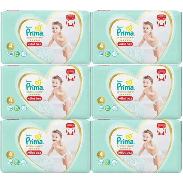 Prima Premium Care Külot Bebek Bezi 4 Beden 9-15 KG 264 Adet Süper Ekonomik MeGa Pk ürün görseli 1