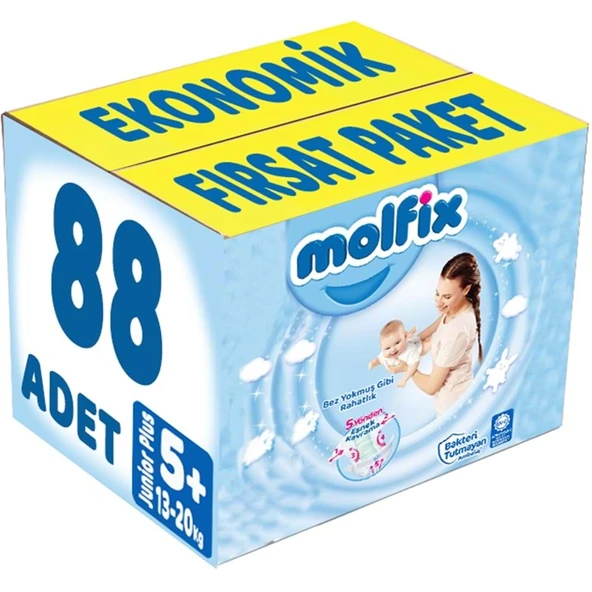 Molfix Bebek Bezi 5+ Beden 13-20 KG Junior Plus 88 Adet Ekonomik Fırsat Pk ürün görseli 1