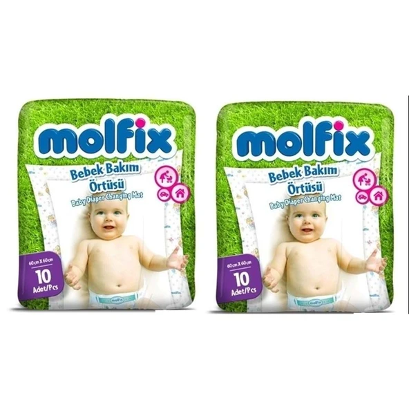 Molfix Bebek Bakım Alt Açma Örtüsü 2 Li Set 20 Adet (2Pk*10) ürün görseli 1