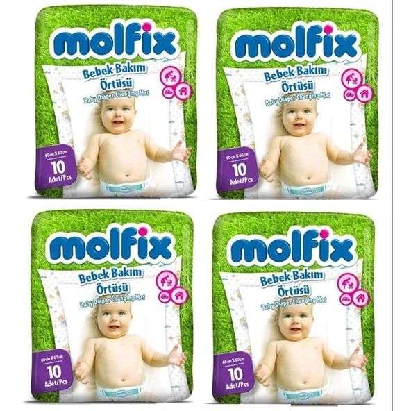 Molfix Bebek Bakım Alt Açma Örtüsü 4 Lü Set 40 Adet (4Pk*10) ürün görseli 1
