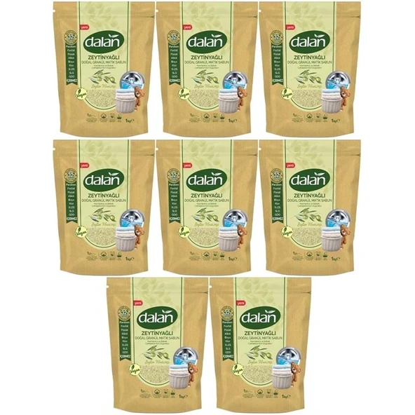 Dalan Doğal Granül Sabun Tozu 1Kg Bebekler İçin %100 Zeytinyağlı (8 Li Set) ürün görseli 1