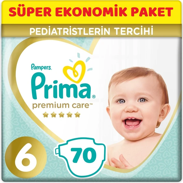 Prima Premium Care Bebek Bezi 6 Beden 13+ KG Extra Large 70 Adet Süper Ekonomik Pk ürün görseli 1