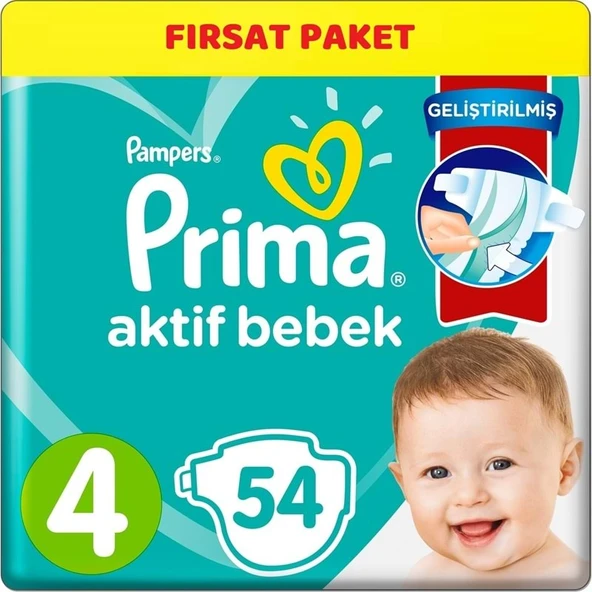 Prima Bebek Bezi 4 Beden 9-14 KG Maxi 54 Adet Ekonomik Pk ürün görseli 1