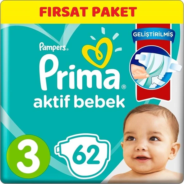 Prima Bebek Bezi 3 Beden 6-10 KG Midi 62 Adet Ekonomik Pk ürün görseli 1