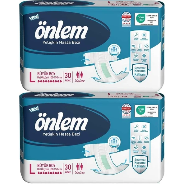 Önlem Yetişkin Bezi Bel Bantlı Tekstil Yüzey L - Large - Büyük 60 Adet (2PK*30) ürün görseli 1