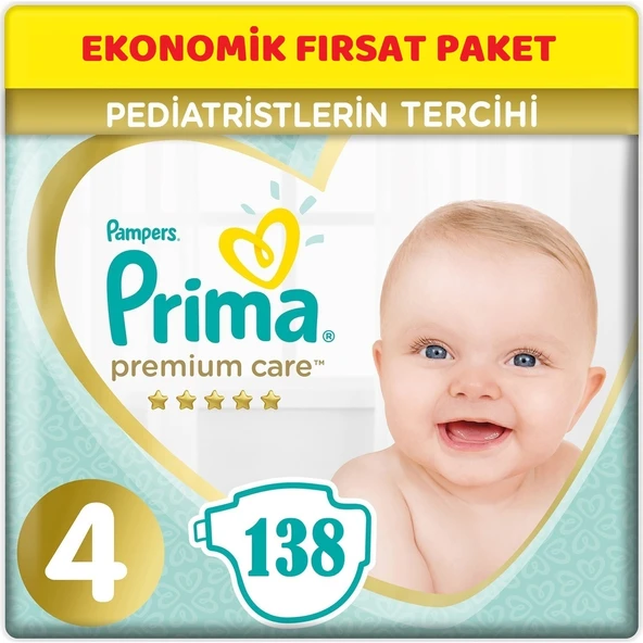 Prima Premium Care Bebek Bezi 4 Beden 9-14 KG Maxi 138 Adet Ekonomik Fırsat Pk ürün görseli 1