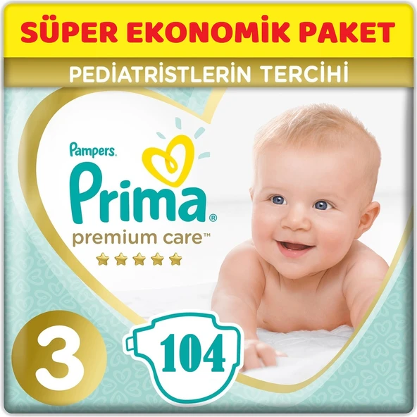 Prima Premium Care Bebek Bezi Beden:3 (6-10Kg) Midi 156 Adet Ekonomik Fırsat Pk ürün görseli 1