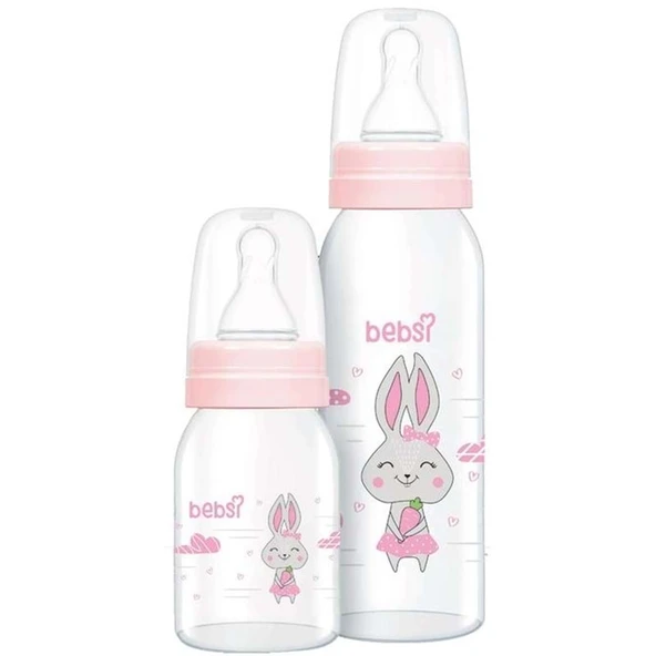 Bebsi Cam Biberon Seti Pembe (250ML+125ML) ürün görseli 1