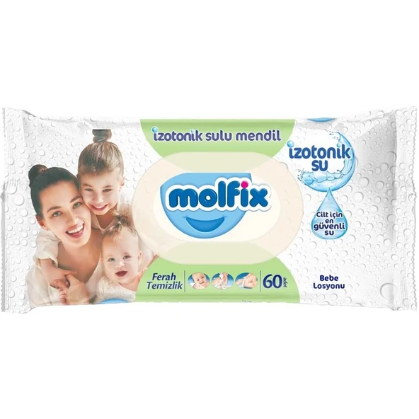 Molfix Islak Havlu Mendil İzotonik Ferah Temizlik 60 Yaprak Plastik Kapaklı ürün görseli 1