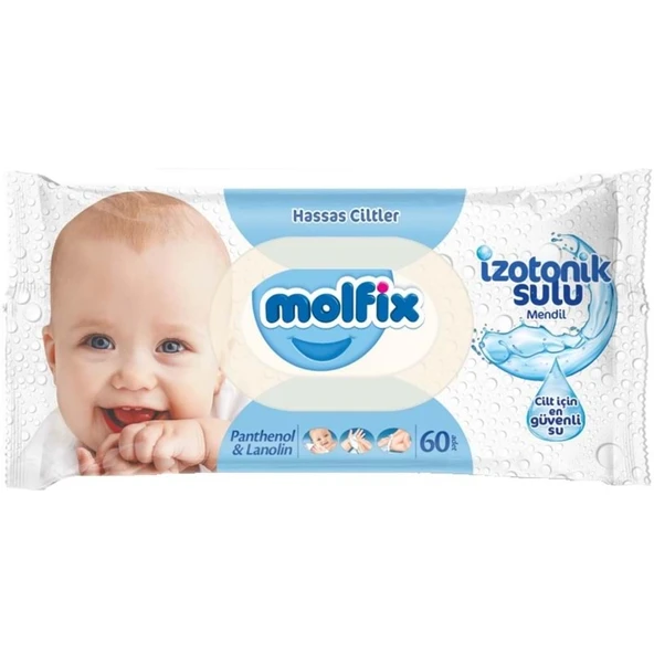 Molfix Islak Havlu Mendil İzotonik Hassas Ciltler 60 Yaprak Plastik Kapaklı ürün görseli 1