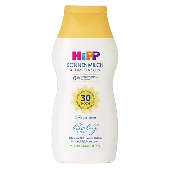 Hipp Babysanft Bebek Güneş Sütü/Sonnenmılch 200ML Ultra Sensıtıv (30 Faktör) ürün görseli 1