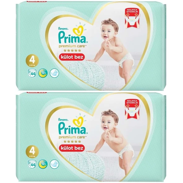 Prima Premium Care Külot Bebek Bezi 4 Beden 9-15 KG 88 Adet Süper Ekonomik Pk ürün görseli 1