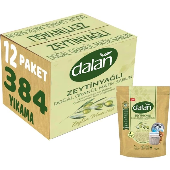 Dalan Doğal Granül Sabun Tozu 1Kg Bebekler İçin %100 Zeytinyağlı (12 Li Set) ürün görseli 1