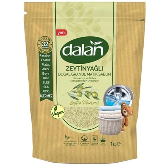 Dalan Doğal Granül Sabun Tozu 1KG Bebekler İçin %100 Zeytinyağlı ürün görseli 1