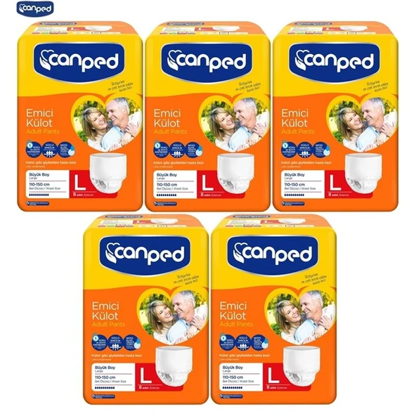 Canped Emici Külot Yetişkin Bezi Büyük-Large 40 Adet (5Pk*8) ürün görseli 1
