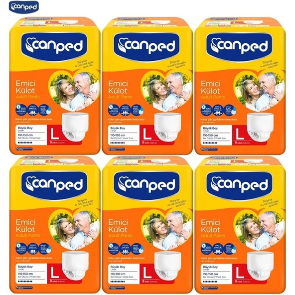 Canped Emici Külot Yetişkin Bezi Büyük-Large 48 Adet (6Pk*8) ürün görseli 1