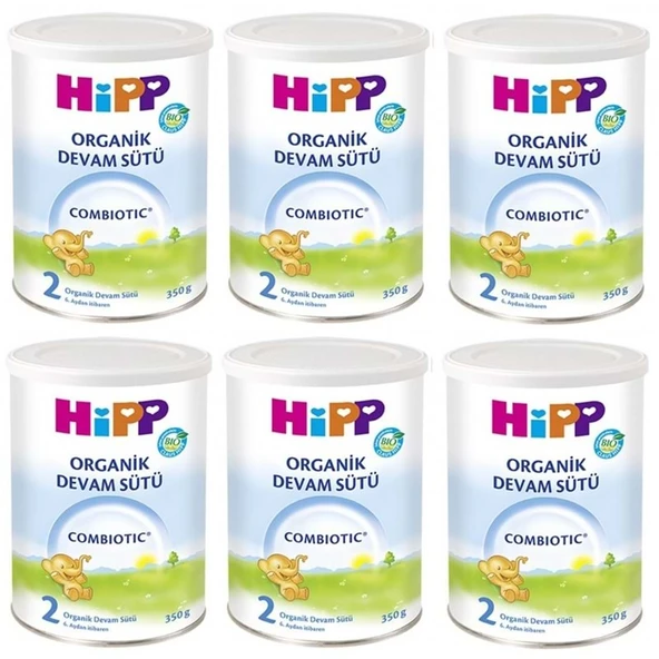 Hipp Organik Combiotic Bebek Sütü 350GR No:2 (6 Lı Set) ürün görseli 1