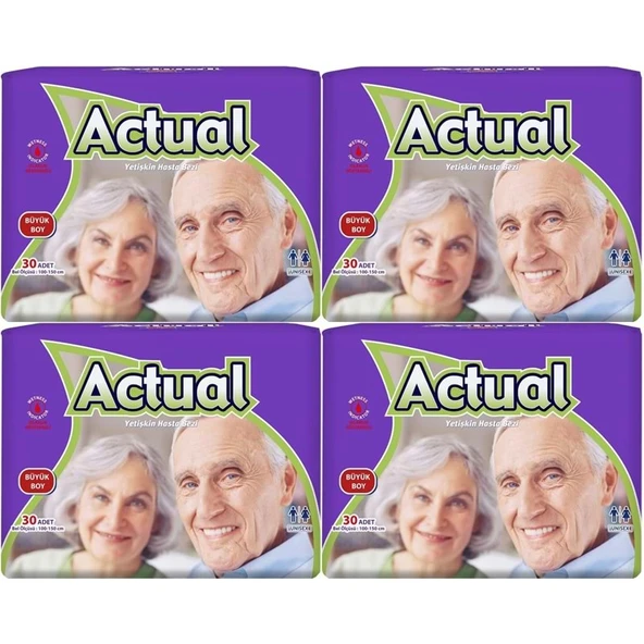 Actual Yetişkin Bezi Bel Bantlı L - Large - Büyük 120 Adet (4PK*30) ürün görseli 1
