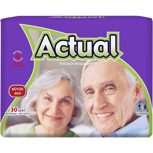 Actual Yetişkin Bezi Bel Bantlı L - Large - Büyük 30 Adet ürün görseli 1
