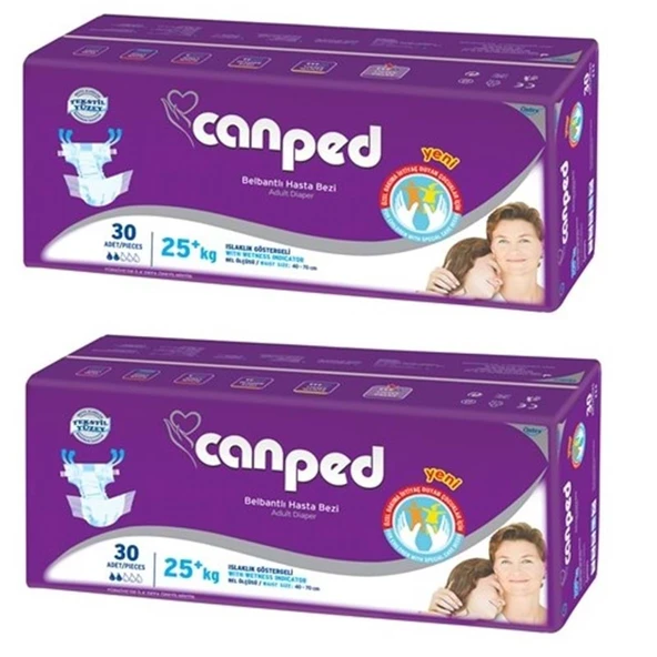 Canped Çoçuklar İçin Yetişkin Bezi Bel Bantlı Tekstil Yüzey XS - Extra Küçük - 60 Adet ürün görseli 1