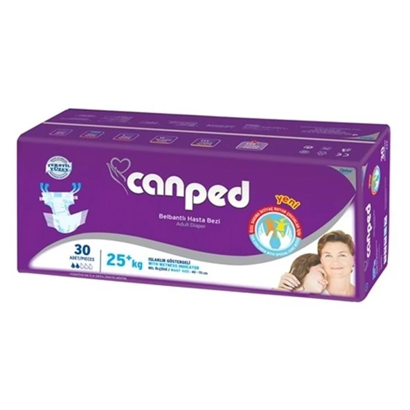 Canped Çoçuklar İçin Yetişkin Bezi Bel Bantlı Tekstil Yüzey XS - Extra Küçük - 30 Adet Tekli Pk ürün görseli 1