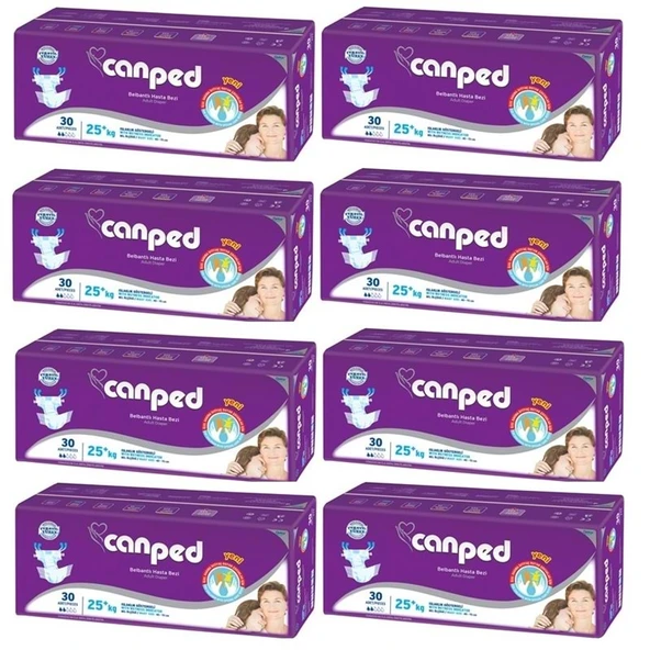 Canped Çoçuklar İçin Yetişkin Bezi Bel Bantlı Tekstil Yüzey XS - Extra Küçük - 240 Adet ürün görseli 1