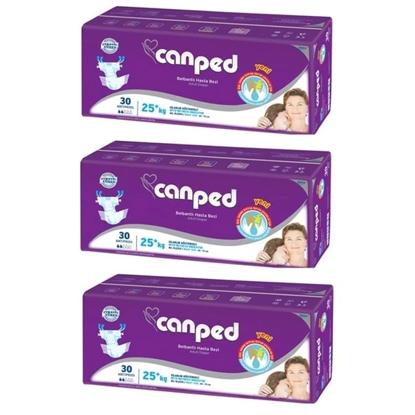 Canped Çoçuklar İçin Yetişkin Bezi Bel Bantlı Tekstil Yüzey XS - Extra Küçük - 90 Adet ürün görseli 1