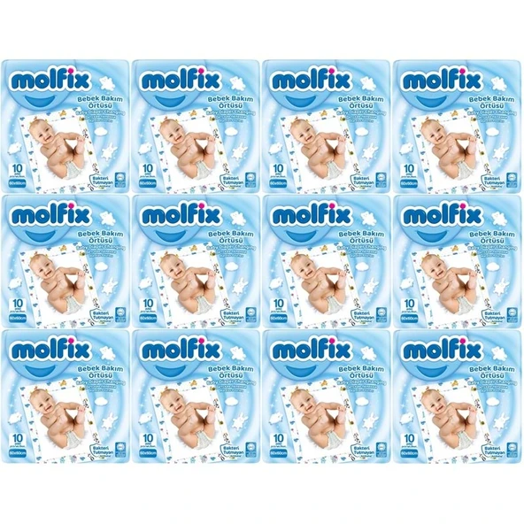 Molfix Bebek Bakım Alt Açma Örtüsü 12 Li Set 120 Adet (12Pk*10) ürün görseli 1