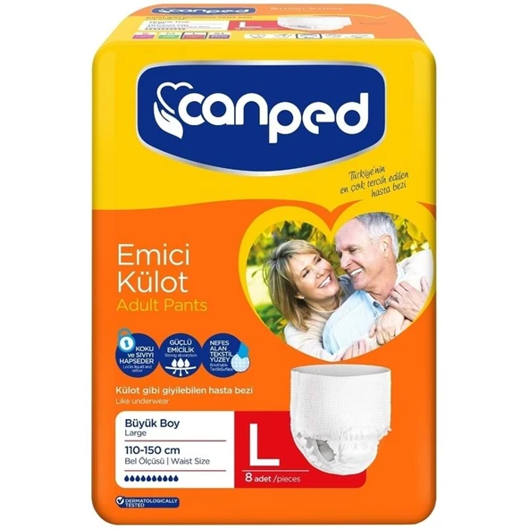 Canped Emici Külot Yetişkin Bezi L - Büyük - Large (İç Adet 8) Tekli Pk ürün görseli 1