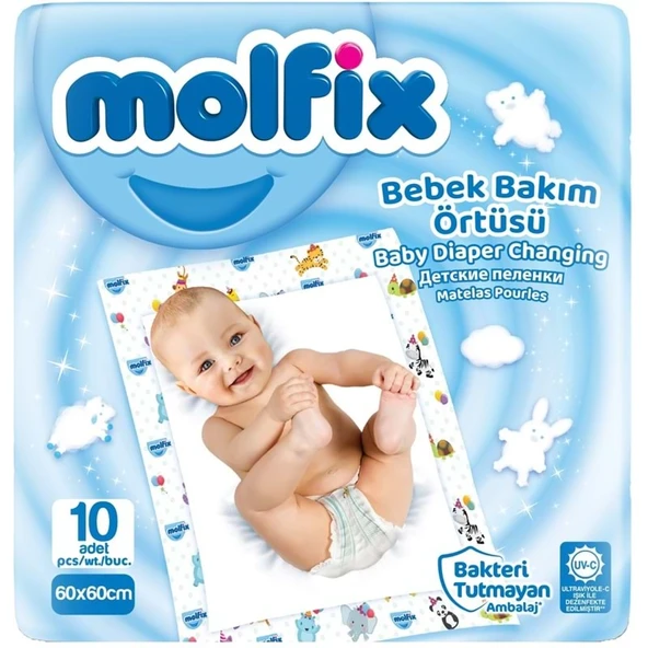 Molfix Bebek Bakım Alt Açma Örtüsü Tekli Pk (İç Adet 10) ürün görseli 1