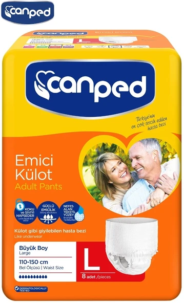 Canped Emici Külot Yetişkin Bezi L - Büyük - Large (İç Adet 8) Tekli Pk ürün görseli 1