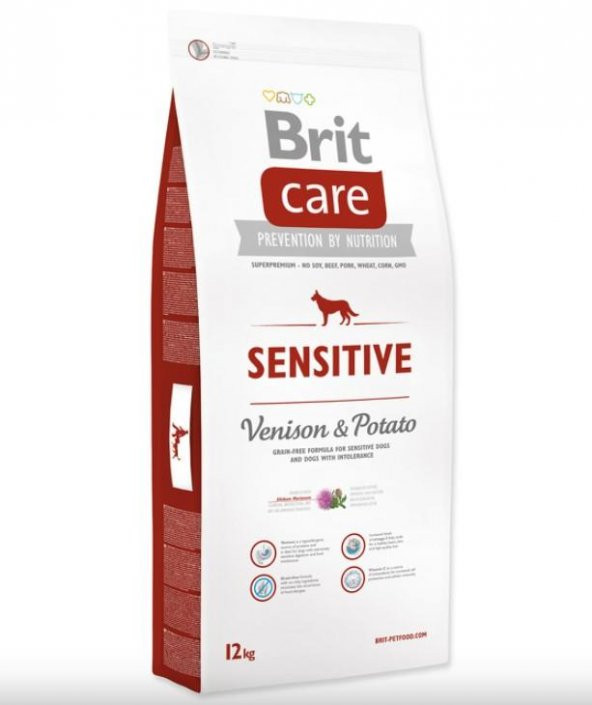 Brit Care Sensitive Geyikli Tahılsız Tüm Irklar Için Yetişkin Köpek Maması 12 kg ürün görseli 1