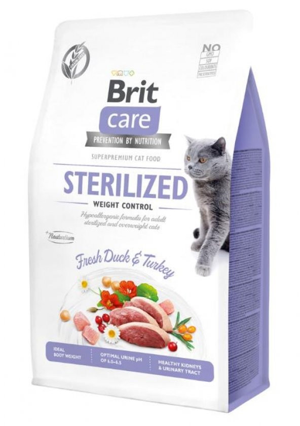 Brit Care Hypo-Allergenic Ördekli Tahılsız Kısırlaştırılmış Kedi Maması 7  kg ürün görseli 1