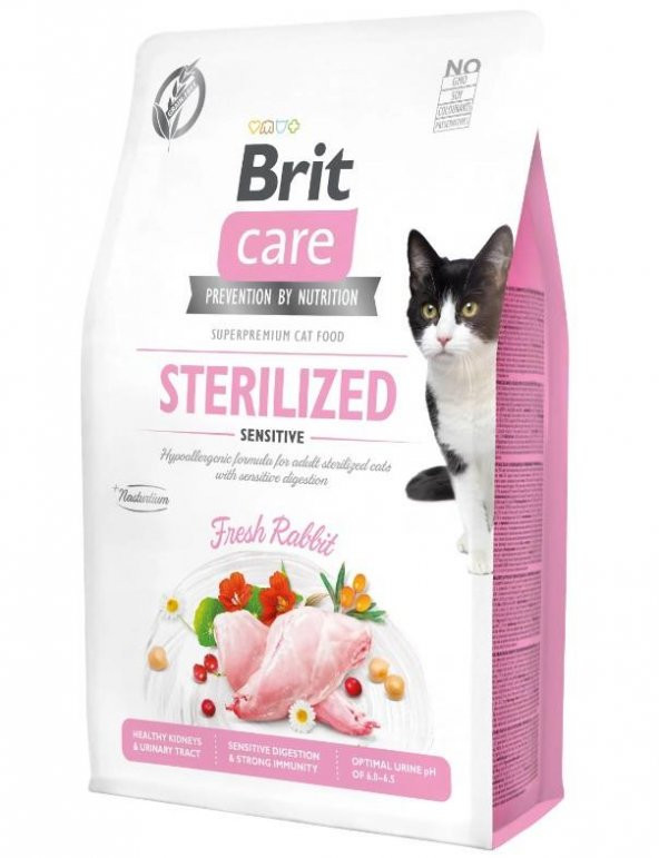 Brit Care Hypo-Allergenic Sensitive Tahılsız Tavşanlı Kısır Kedi Maması 7 kg ürün görseli 1