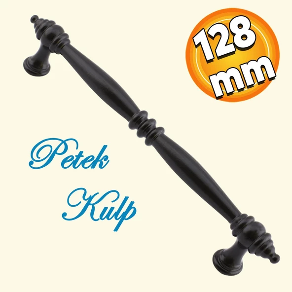 Petek Mobilya Mutfak Dolabı Çekmece Dolap Kapak Kulpu Düz Metal Kulp Kulbu Kulpları 128 Mm Siyah ürün görseli 1