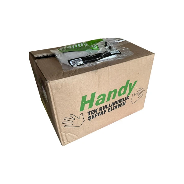 Handy HDPE İş Temizlik Tek Kullanımlık Şeffaf Eldiven / Büyük Boy / 100 Adetlik 100 Paket - Koli ürün görseli 1