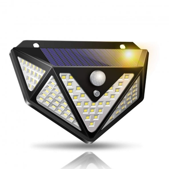 UpWay 166 LED 3 Mode PIR Hareket Sensörlü 5 Taraflı Işık Solar Lamba ürün görseli 1