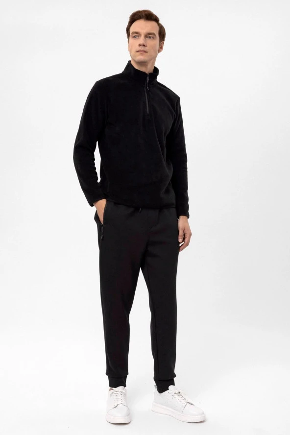 Kapişonlu Yaka Regular Kalıp Düz Sweatshirt - Resim 2