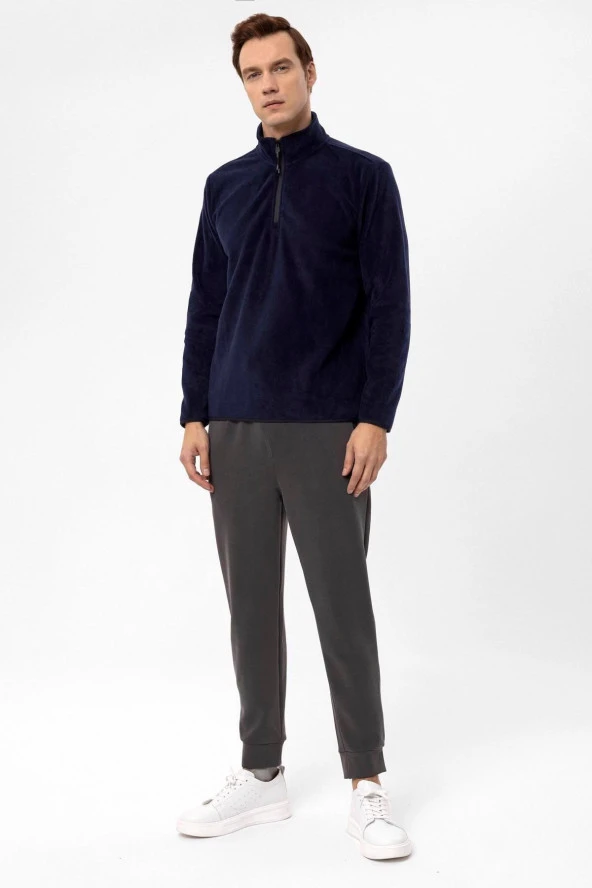 Kapişonlu Yaka Regular Kalıp Düz Sweatshirt - Resim 10