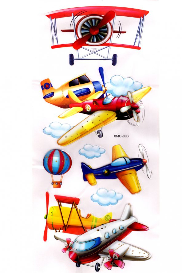 Duvar Sticker Kabartmalı 3 Boyutlu Sticker, 3d Duvar Stiker (XMC003) 55x25 cm - Uçak ürün görseli 1