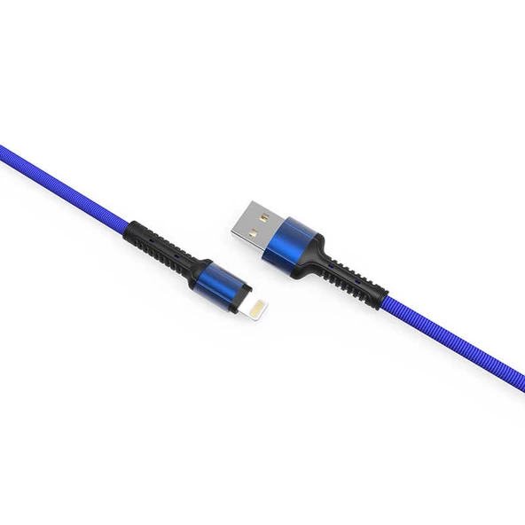 Zore LS64 2 Metre Hasir Lightning İphone Usb Şarj Data Kablosu - Resim 3