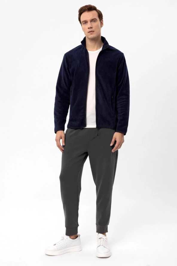 Sivri Yaka Regular Kalıp Düz Sweatshirt - Resim 3