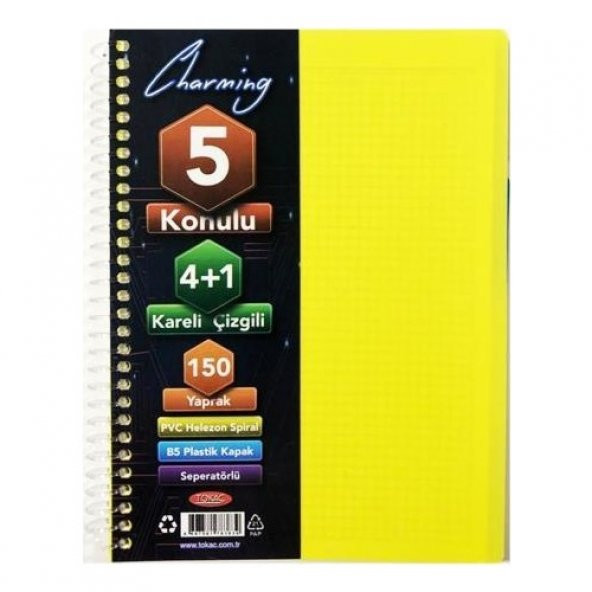 Tokaç Ayraçlı Defter 19x25 4+1 B5 150 Yaprak Tok-610 ürün görseli 1