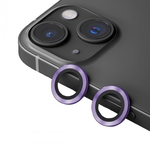 BİNANO METAL RİNG IPHONE 15/15 PLUS MOR KAMERA KORUYUCU ürün görseli 1