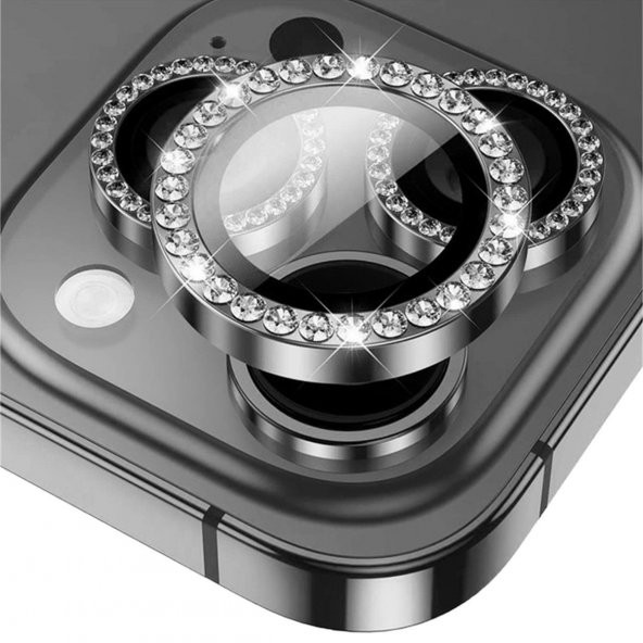 BİNANO IPHONE 15 PRO/15 PRO MAX TAŞLI SİYAH KAMERA KORUYUCU ürün görseli 1