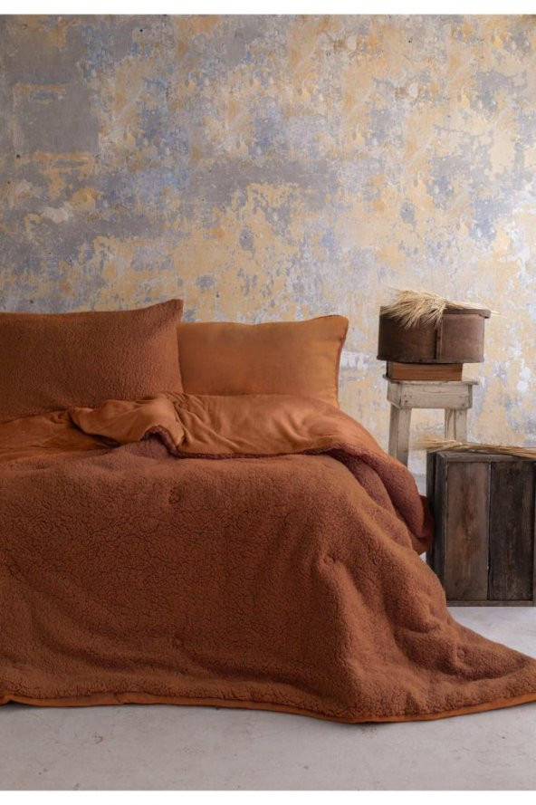 APRİCİTAS BASİC SOFTLY YORGAN SET TERRACOTTA TEK KİŞİLİK ürün görseli 1