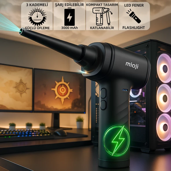 Mioji AD72 3000mAh 46000RPM 3 Kademeli Taşınabilir Güçlü Hava Üfleme ve Vakum Cihazı ürün görseli 1
