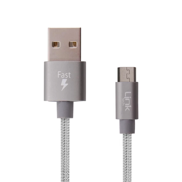LinkTech K551 Micro USB Örgü Metal Başlı 1mt Şarj ve Data Kablosu - Resim 3